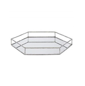 Bandeja de diseñador de espejo de artículo más nuevo para joyería, la mejor bandeja de Decoración de mesa, diseño de forma redondeada, acabado Chapado en plata con estilo - Product Image 1