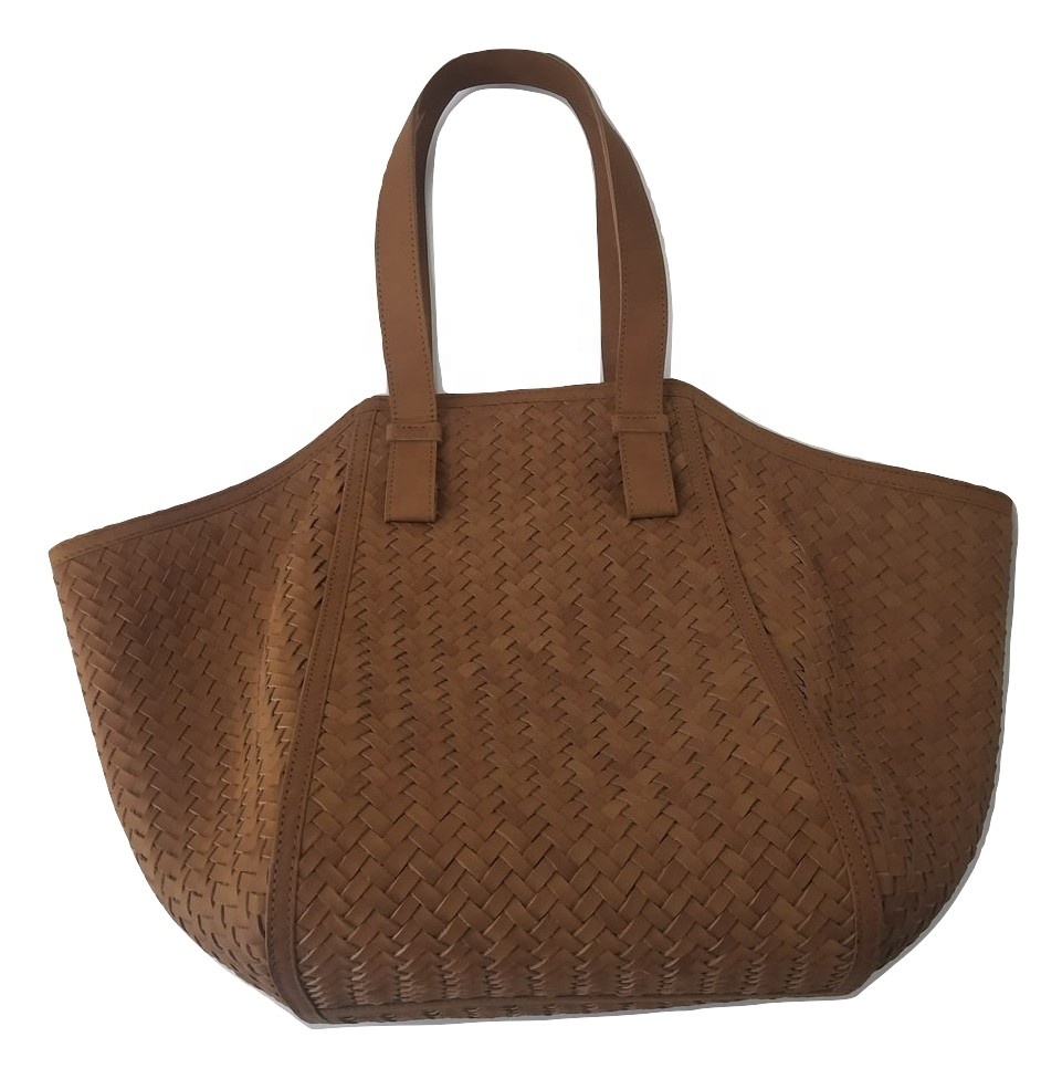 Echt Leer Weven Luxe Custom Tote Bag Hot Selling Casual Vrouwen Hand Tassen Gevlochten Lederen Tassen Meisjes Vrouwen