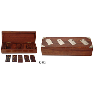Juego de dominó de madera hecho a mano para niños, caja de juego de dominó con precio barato, caja de juego decorativa - Product Image 3