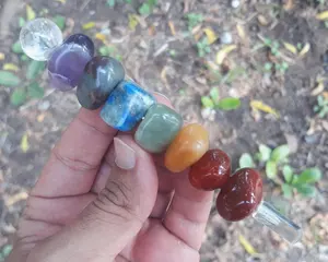 Wholesale Premium Quality Natural 7Chakra Stone Healing Wand Stick For Reiki Chakra Meditation Use From India