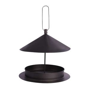 Mangeoire à oiseaux murale de qualité supérieure au design attrayant, couleur noire, élégante, en métal de qualité, pour la décoration du jardin - Product Image 5