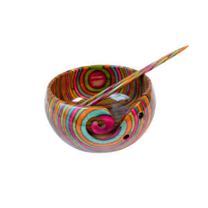 Bol en fil de bois naturel d'acacia multicolore personnalisable Unique 6x3 Crochet Design de cadeau de tricot pour les occasions de Diwali Cadeaux de fantaisie - Product Image 5