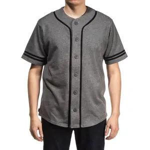 Wholesale Men Button Down Blank Baseball Tees Shirts Sports Baseball Shirt Jersey Custom Embroidery Uniforms Men Baseball Shirt