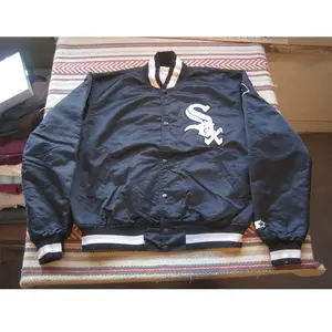 Chaqueta universitaria de béisbol personalizada, color negro, para hombre