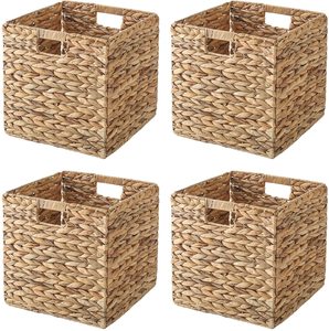 Panier de rangement en rotin et bois, panier de rangement en tissage de canne, tissé à la main, grand panier rectangulaire, pour la maison et le jardin, livraison gratuite - Product Image 4