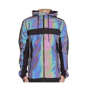 High Quality <b>Men's</b> New Style Sports Windbreaker Waterproof Outdoor <b>Reflective</b> <b>Jacket</b> with Rainbow <b>Reflective</b> Hood for Winter - Product Image 2
