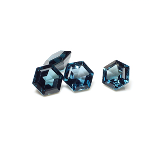 4 Piezas de Topacio Azul Londres Natural, Corte Hexagonal de 8x8 mm, 11.50 Quilates, Piedra Preciosa Suelta para Joyería - Product Image 5