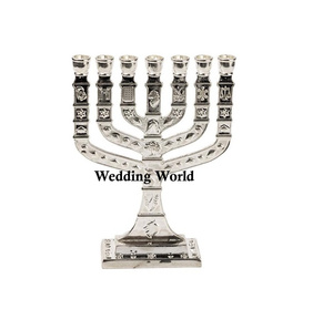 Bougeoir Menorah en métal classique élégant fait à la main de créateur Menorah taille personnalisée bougeoir en métal de vente chaude - Product Image 2