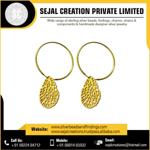Indian Seller Supplier's Latest Design Large Sterling Silver Drop <b>Earrings</b> <b>Hook</b> Shape Pattern for Weddings Competitive Bulk Gift - Product Image 3