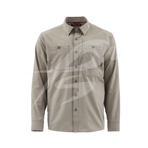 Camiseta Deportiva Informal para Hombre, Cuello Camisero, Manga Larga, Jersey Sólido de 180 Gramos, Corte Regular, Antiarrugas, Secado Rápido - Product Image 3