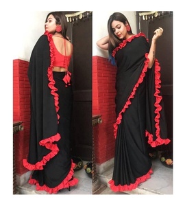 Sari en soie fantaisie pour femmes, à porter au quotidien, en stock, dernier modèle de designer - Product Image 1