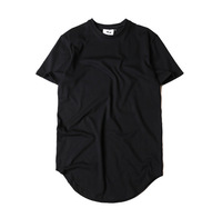 T-shirt personnalisé avec logo, ourlet incurvé, 100% coton, coupe oversize, style streetwear, vente en gros