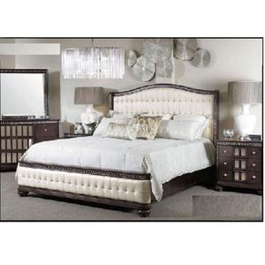 เตียงนอนไม้ตกแต่งสไตล์ยุโรปหรูหราทันสมัยแกะสลักด้วยมือปรับขนาดได้ตามต้องการห้องนอนสีส่วนตัว - Product Image 1