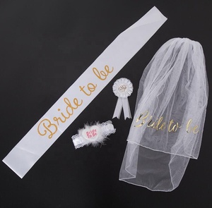 งานแต่งงานตกแต่งเจ้าสาวงานแต่งงานทีมเจ้าสาวซาติน Sash Bachelorette Party Girl Hen Party อุปกรณ์ตกแต่ง - Product Image 1