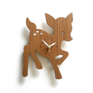 Hot Selling Fawn Wooden Wall <b>Clock</b> Luxury New Design <b>Digital</b> <b>Clock</b> Smart Control Mode for Living Room Decor - Product Image 1