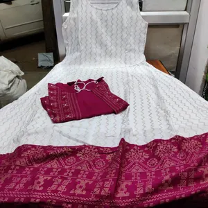 Vestido anarkali redondo kurti com jaqueta anarkali vestido feminino apresentado por royal exportação