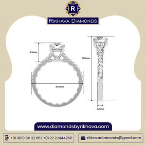 Meilleure bague solitaire Rikhava à la mode pour femmes or blanc 10 carats haute qualité meilleur prix bijoux bagues en diamant - Product Image 2