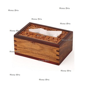 กล่องเก็บทิชชู่ไม้ทรงสี่เหลี่ยมผืนผ้ากล่องเก็บผ้าเช็ดปากดีไซน์ล่าสุด - Product Image 5