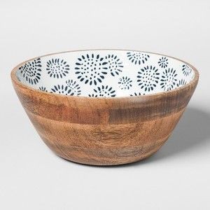 Bol de service en bois d'acacia imprimé émaillé, exportateur en gros, nouveau design, fournisseur de bols de service en bois imprimé - Product Image 6