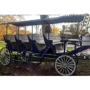 New Limousine Horse Carriage Tourist Long Horse Drawn Buggy Carriage Long carriage for Family Touring