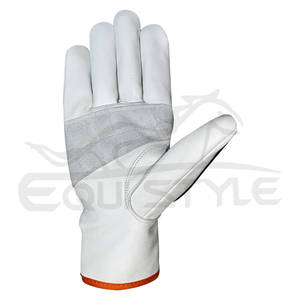 Gants d'impact blancs Gants mécaniques en cuir de sécurité en cuir de vachette de haute qualité Quantité en vrac en gros Gants anti-coupure résistants aux TPR - Product Image 3