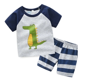 Ensemble d'été décontracté pour enfants, vêtements pour enfants, Tops à manches courtes, T-Shirt short couvre-chef, 2 pièces, collection du Bangladesh - Product Image 3