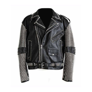 แจ็กเก็ตหนังสำหรับผู้ชายเสื้อแจ็กเก็ตหนังแฟชั่นสำหรับขี่มอเตอร์ไซค์ - Product Image 1