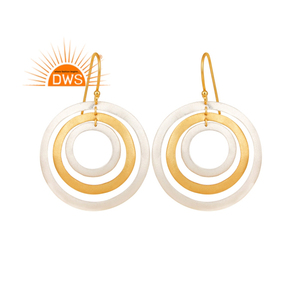 Latest Handmade Design Brass Plated Disc Design <b>Dangle</b> <b>Earring</b> for Women Fashion Jewelry for Women Gift for Her - Product Image 4