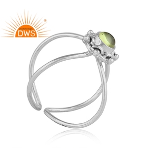 Bague en pierre précieuse péridot brillante, vente en gros, argent sterling 925 oxydé antique, bague de créateur, bijoux, collection classique - Product Image 2