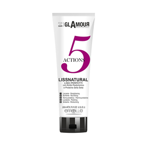GLAMOUR Crema Capilar Lissnatural 5 Acciones con Ácido Hialurónico y Proteínas de Seda, Fórmula Concentrada 200ml para Suavizar y Alisar - Product Image 1