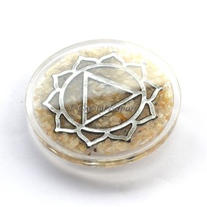 Buy Online Healing Solar Chakra Orgone <b>Coaster</b> Jewelry Stone Gift Packing - Product Image 1