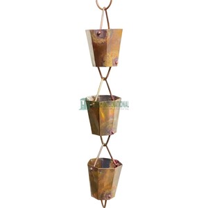 Cadena de cobre para decoración de jardín o Hogar, cadena de lluvia decorativa de cobre pulido - Product Image 6