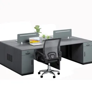 2024 Nieuwe Model 4 Persoons Mdf Computer Desks Modern Design Kantoor Partitie