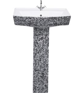 Material de construcción sanitario indio de cerámica Sanitaryware 7604 Lavabo Con pedestal 625x450mm para baño. - Product Image 3
