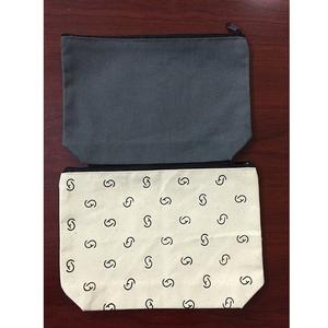 Bolso con cremallera de algodón 100% de diseño caliente malla de lona impresa personalizada para compras y uso cosmético 12oz de espesor manejado - Product Image 1