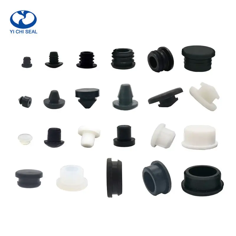 Silicone Plug Stopper Custom Pipe Water Hole End Seal Silicone Rubber Products Bung Dust Cover Plugs Butyl Silicone Rubber Plug Stopper