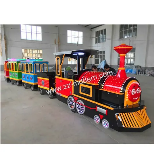 Factory manufacturer price fun backyard carnival games cheap kids electric small amusement park train ride on trains for sale