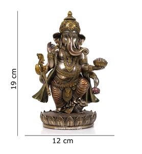 Nirmala Handicrafts - Estatua de Ganesha de Resina de Poliéster con Acabado en Cobre, Hecha a Mano, Moderna, Dios Hindú Indio, Regalo Religioso - Product Image 1