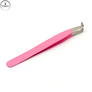 Pince à faux-cils à bout fermé, couleur argent, rose, avec nom de marque personnalisé et emballage, vente en gros, qualité professionnelle, 100% - Product Image 3