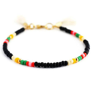 Pulsera Rasta Negra de un Solo Hilo con Cuentas, Hecha a Mano, Mágica - Product Image 1