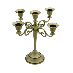 Made in India Candelabra Gold Plated Wedding <b>Candle</b> <b>Holder</b> Fancy <b>Floor</b> Decorative <b>Candle</b> <b>Stand</b> Candelabra - Product Image 4