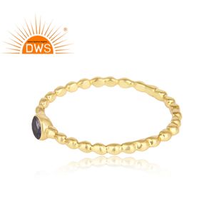 Glorious Iolite-Anillo de Gema chapado en oro de 18k, anillo de diseñador de plata 925, joyería - Product Image 2