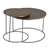 Ensemble de tables basses modernes de luxe à structure métallique |   Tables d'appoint rondes pour salon, chambre, salle de séjour, décoration intérieure