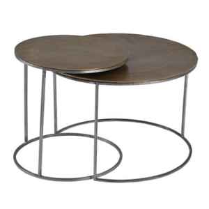 VIAF-1016 Elegant <b>Iron</b> Nested <b>Table</b> Set Modern Round Metal Side <b>Table</b> for Living Room Home Decor Accent Furniture Indoor Use - Product Image 1