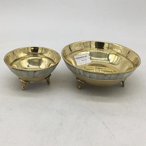 Juego de cuencos únicos para el hogar, Juego de 2 tazones de cocina para Hotel, vajilla de comedor, vajilla de latón con acabado dorado, cuencos de forma redonda - Product Image 5