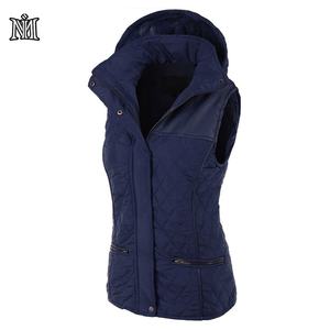 Giacche riscaldate in pelle invernale da donna imbottite senza maniche su misura di alta qualità shinny zipper <span class=keywords><strong>up</strong></span> gilet invernale disponibile - Product Image 2