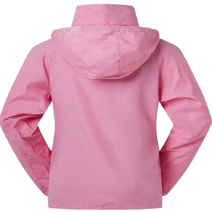 เสื้อแจ็คเก็ตกันลมกันน้ำสีชมพูสวยงามคุณภาพสูงสำหรับผู้หญิง มีฮู้ด จาก Inspire Apparel - Product Image 3