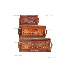 Juego de bandejas para servir de 3 tamaños diferentes con bandeja de té y café de forma rectangular de la mejor calidad a precio barato - Product Image 1