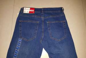 Lote/Excedente de Ropa de Marca para Hombre, Jeans Casuales de Algodón con Spandex Elástico, Teñido Oscuro, Cintura Elástica, Estilo Recto para Trabajo - Product Image 3