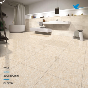 Carreaux de sol en porcelaine couleur marron ivoire Surface brillante Carreaux de sol et de mur de salle de bain pour la maison et le bureau 600x600 - Product Image 2